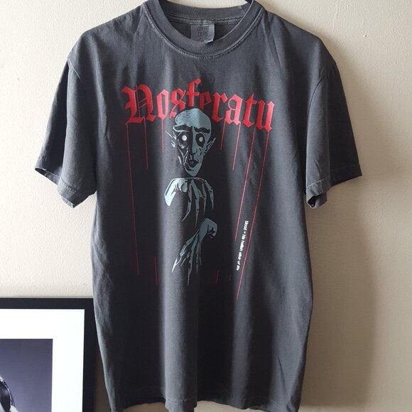 Black Vintage Retro Horror Nosferatu Vampire Graphic Tee - Picture 2 of 11